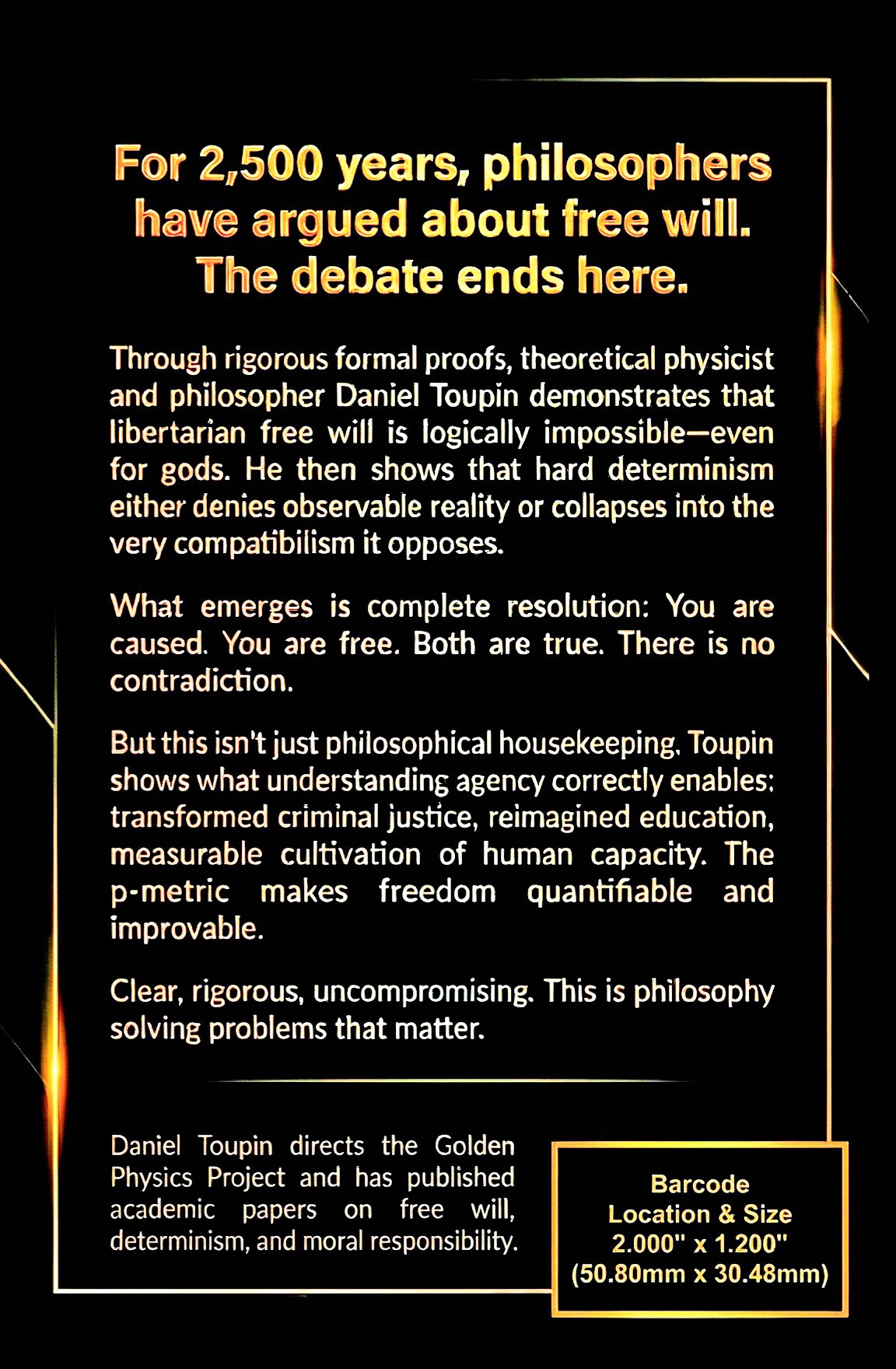 The Free Will Solution Back Cover